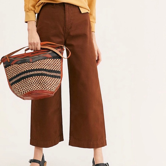 Free People Pants - Free People Patti Wide Leg Pants in Rust